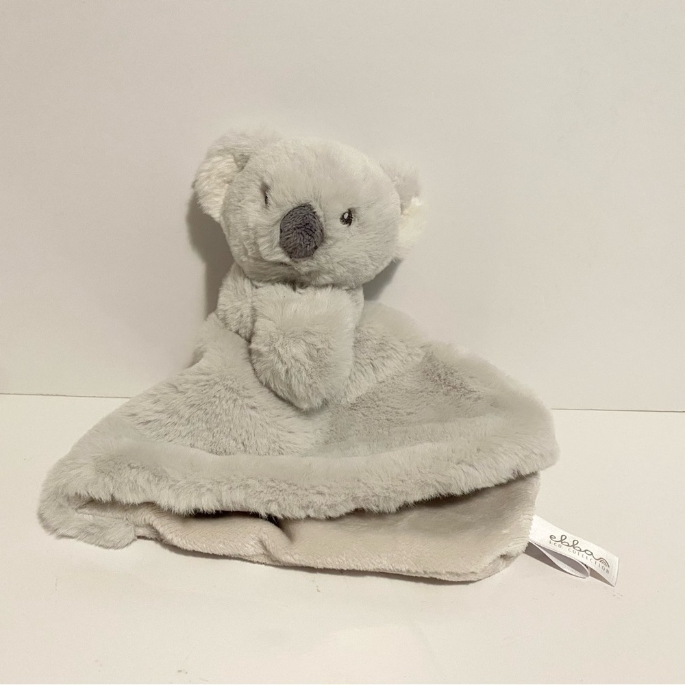 Ebba Eco Collection Gray Koala Lovie Plush Security Lovey White Soft Girl Boy